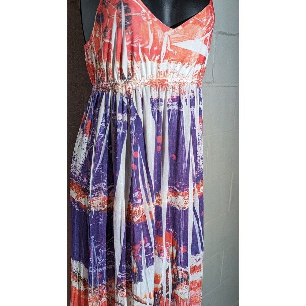 Celle Floral Hawaiian Print Tank Strap Maxi Dress Sleeveless Summer Long Dress - Picture 2 of 4